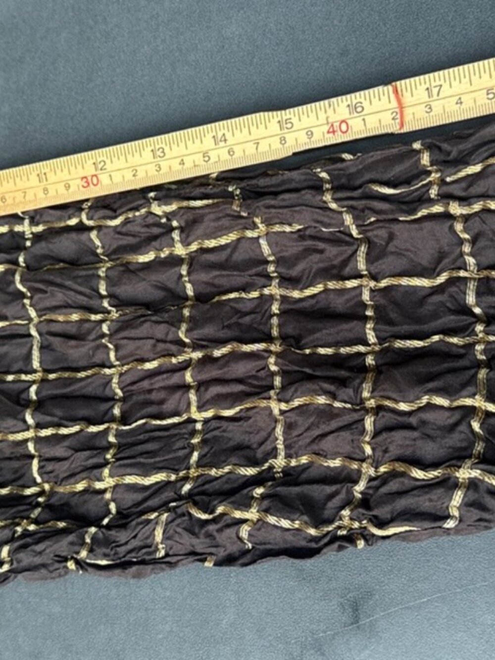 URU Black and Gold Silk Tunic Top Dress Button Front Lightweight Long Sleeves - Picture 10 of 15